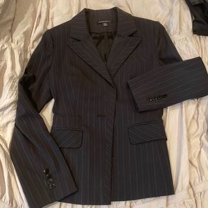 Kenneth Cole lined pin striped blazer, SZ 4 or Small , black with blue and grey